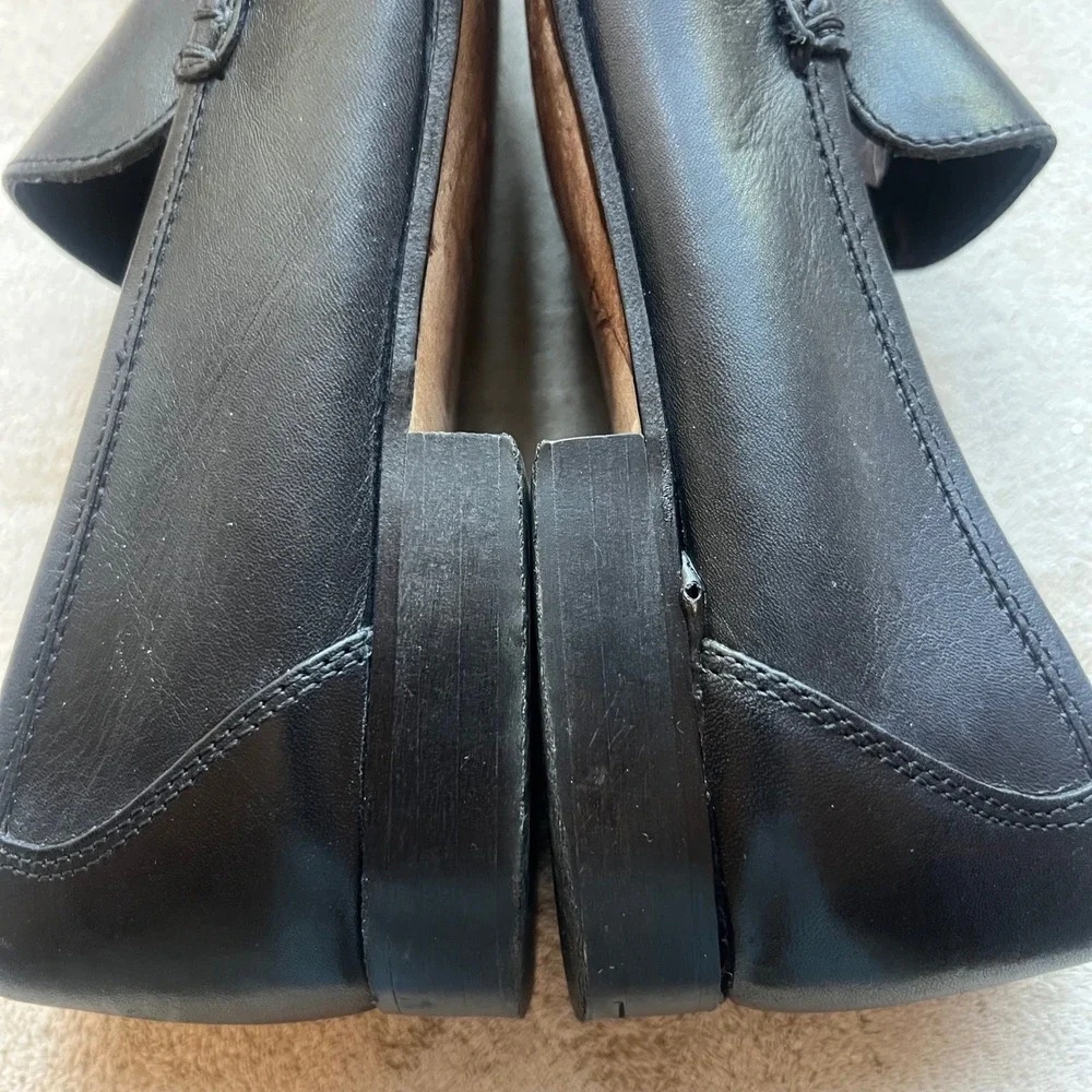 Pugnaloni Men 9-9.5‎ EU 42 Black Leather Loafers Classic Slip On Shoes Italy